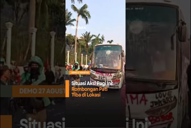 Situasi Aksi Pagi Ini Rombongan Pati Tiba di Lokasi