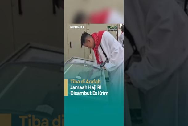 Jamaah Apresiasi Fasilitas di Arafah Disambut dengan Es Krim