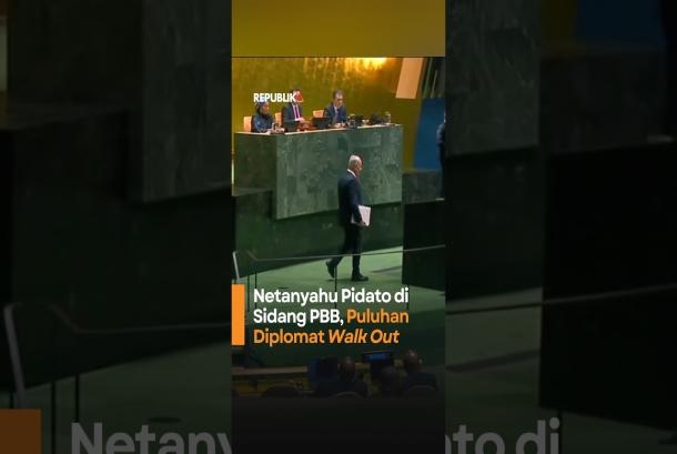 Netanyahu Pidato di Sidang PBB Puluhan Diplomat Walk Out