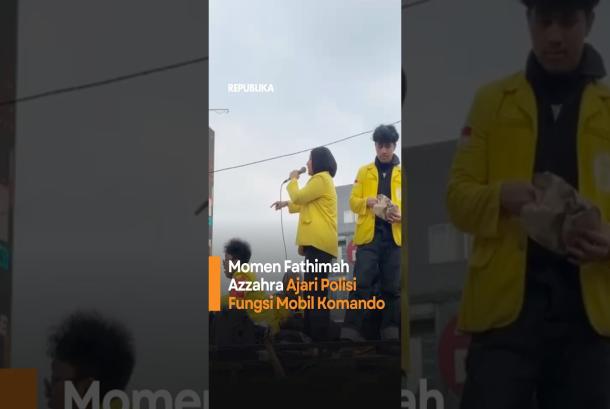Momen Fatimah Azzahra Ajari Polisi Fungsi Mobil Komando
