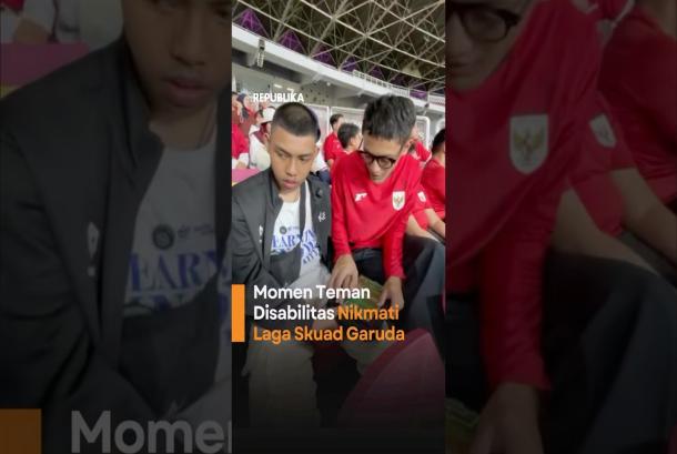 Momen Teman Disabilitas Nikmati Laga Skuad Garuda