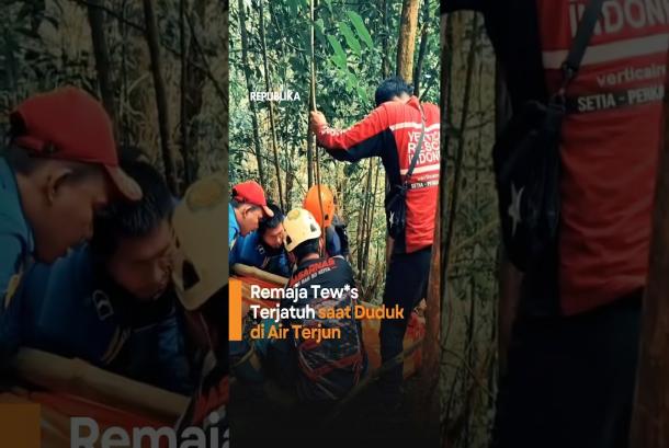 Remaja Tewas Terjatuh saat Duduk di Air Terjun