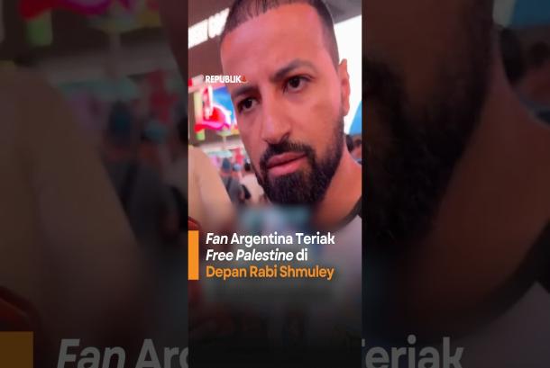 Fan Argentina Teriak Free Palestine di Depan Rabi Shmuley