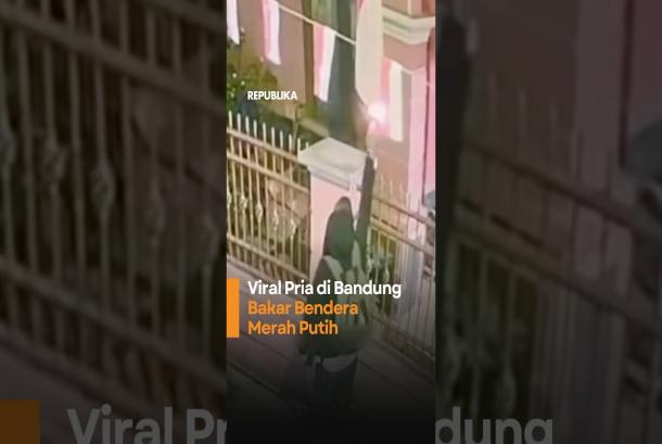 Viral Pria di Bandung Bakar Bendera Merah Putih