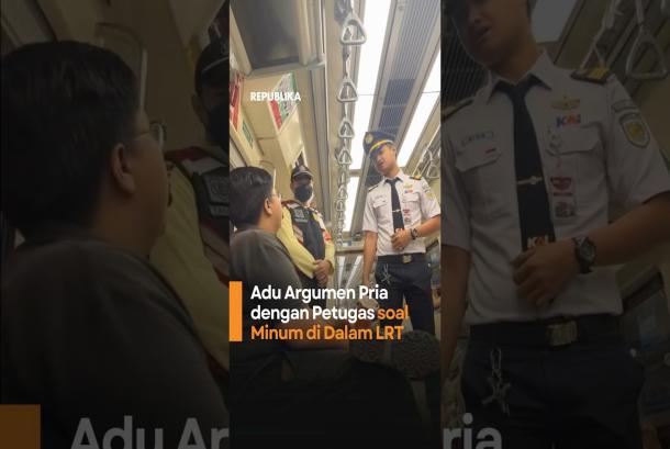 Adu Argumen Pria dengan Petugas soal Minum di Dalam LRT