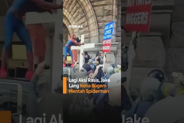 Lagi Aksi Rasis Jake Lang Kena Bogem Mentah Spiderman