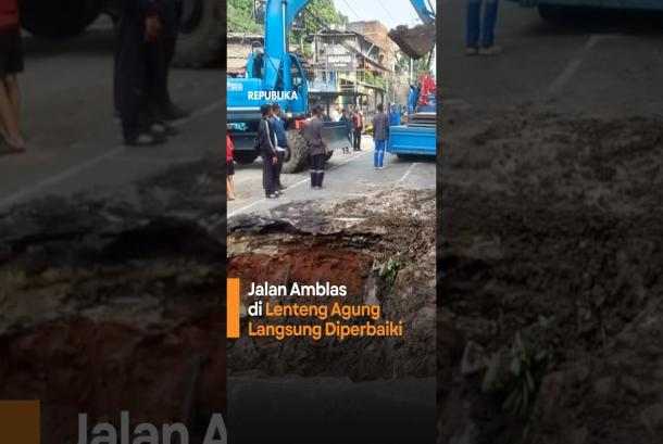 Jalan Amblas di Lenteng Agung Langsung Diperbaiki