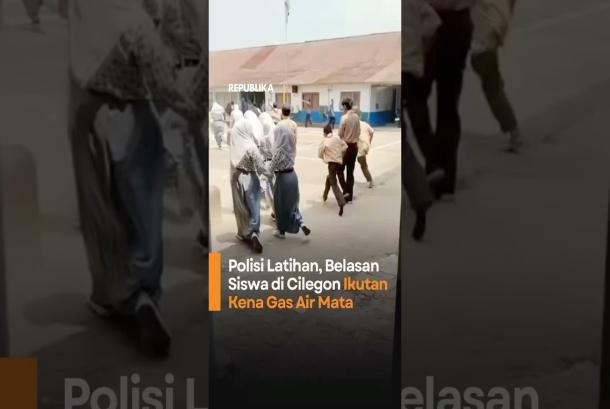 Polisi Latihan Belasan Siswa di Cilegon Ikutan Kena Gas Air Mata