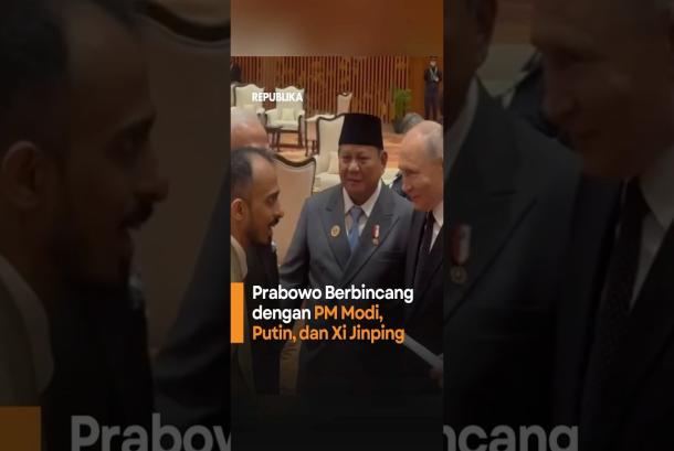 Prabowo Berbincang dengan PM Modi Putin dan Xi Jinping