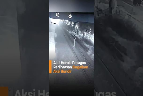 Aksi Heroik Petugas Perlintasan Gagalkan Aksi Bundir
