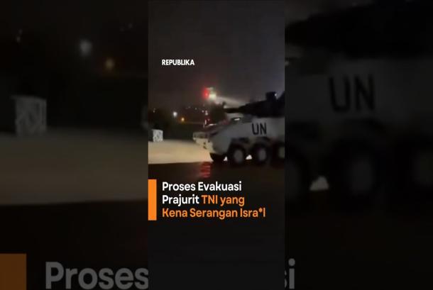 Proses Evakuasi Prajurit TNI yang Kena Serangan Israel