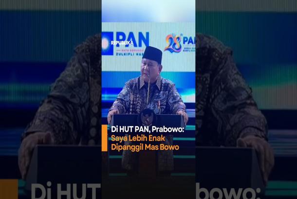 Di HUT PAN Prabowo Saya Lebih Enak Dipanggil Mas Bowo