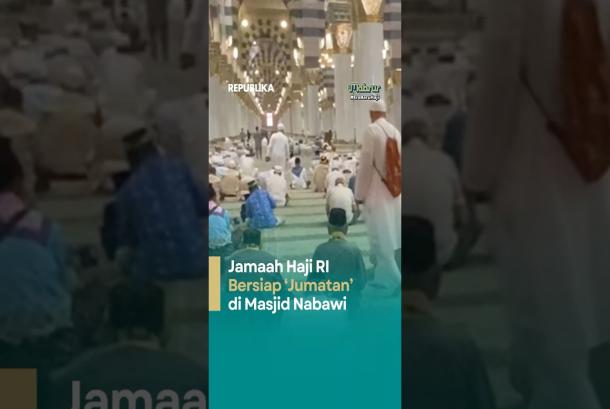 Momen Jamaah Haji Indonesia Bersiap Jumatan di Masjid Nabawi