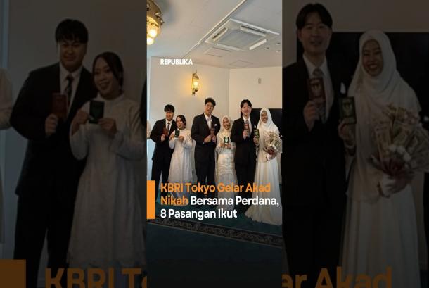 KBRI Tokyo Gelar Akad Nikah Bersama Perdana 8 Pasangan Ikut