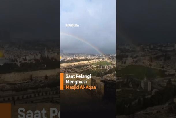 Pemandangan Indah Pelangi Menghiasi Masjid AlAqsa