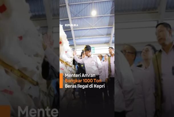 Menteri Amran Bongkar 1000 Ton Beras Ilegal di Kepri