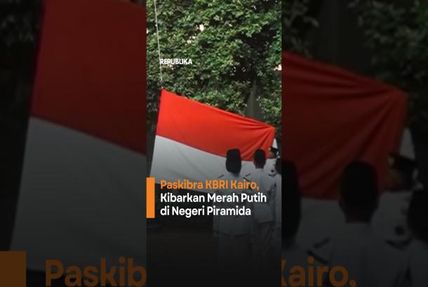 Derap Langkah Paskibra KBRI Kairo Kibarkan Merah Putih di Negeri Piramida