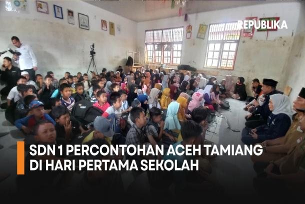 Kondisi SDN 1 Percontohan Aceh Tamiang pada hari pertama masuk sekolah, Senin (5/1/2026).