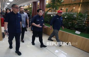 In Picture: Erick Thohir Tinjau Pembangunan Terminal Khusus Umroh di Bandara Soetta