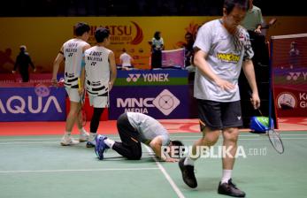 In Picture: Sujud Syukur dan Tangis Haru Warnai Laga Terakhir Hendra-Ahsan