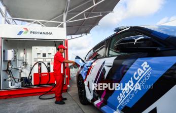 In Picture: SPBU Modular Pertamina Layani Kebutuhan BBM Kendaraan Operasional MotoGP Mandalika 
