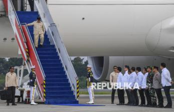 Tiba di Tanah Air, Presiden Prabowo Disambut Wapres Gibran dan Sejumlah Menteri