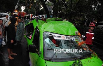 Pohon Besar Timpa Angkot di Bogor, Tidak Ada Korban Jiwa