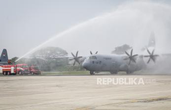 Unit Kelima Pesawat Super Hercules Pesanan Kemenhan Tiba di Lanud Halim