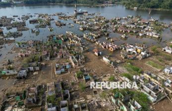 Air Bendungan Karian Surut, Puing-Puing Kampung Lama Kembali Terlihat