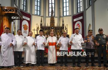 Jajaran Menteri Tinjau Pengamanan Natal di Gereja Katedral