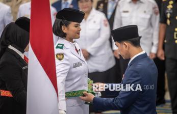 Wapres Gibran Kukuhkan 76 Paskibraka untuk Upacara HUT ke-81 RI di Istana Merdeka