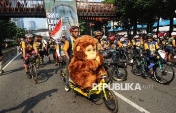 Aktivis Lingkungan dan Komunitas Sepeda Gelar Kampanye Perlindungan Satwa Orangutan