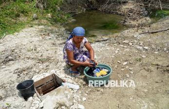 Sungai Mengering, Warga Jombang Gali Lubang untuk Mendapatkan Air