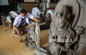 Proses Konservasi Arca Purbakala di Museum Ranggawarsita