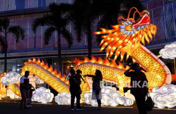 Ilustrasi kemeriahan Imlek.