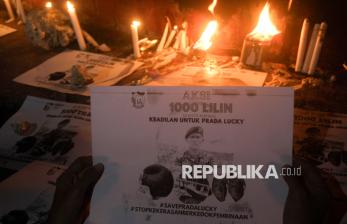 Aksi Seribu Lilin untuk Almarhum Prada Lucky 