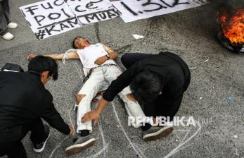 In Picture: Aksi Tuntut Pengusutan Kasus Polisi Tembak Warga Sipil di Palangka Raya