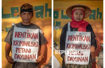Petani Gelar Aksi Tolak Kriminalisasi di Polda Jawa Tengah