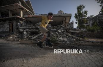 Kehilangan Kaki Tak Hentikan Semangat Remaja Gaza Bermain Sepatu Roda
