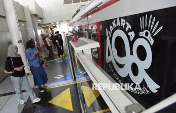 In Picture: Rayakan HUT Jakarta, Tarif MRT, LRT, dan Transjakarta jadi 1 Rupiah 