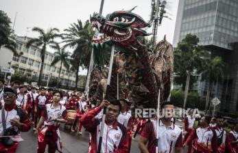 In Picture: Parade Atlet Kontingen Jakarta Jelang PON XXI Aceh-Sumut