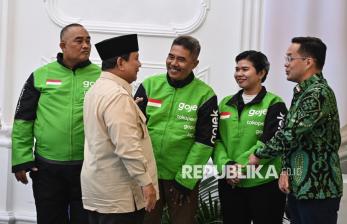 In Picture: Presiden Prabowo Umumkan Pengemudi Ojek Daring Bakal Dapat Bonus THR