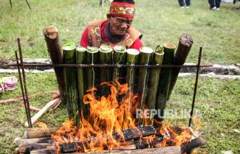 In Picture: Keseruan Lomba Memasak Lamang, Makanan Khas Tradisional Dayak Kalteng