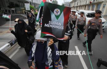 Ratusan Massa Ikuti Aksi Solidaritas untuk Palestina dan Sudan