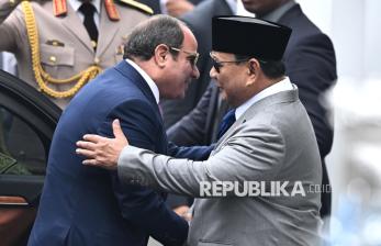 Presiden Prabowo Sambut Hangat Presiden Mesir Abdel Fattah al-Sisi di Istana Merdeka