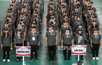 In Picture: Pengawas Pemilu Ikuti Apel Siaga Pengawasan Pilkada Kalteng