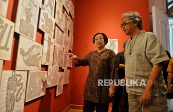 Megawati Kunjungi Pameran Butet Kertaredjasa