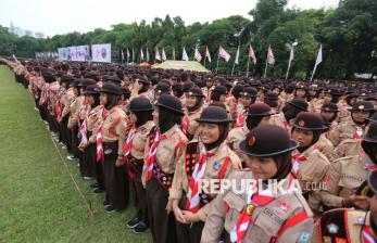 Ribuan Pramuka Ikuti Upacara Peringatan Hari Pramuka di Buperta Cibubur