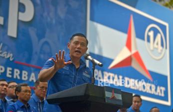 Ketua Umum Partai Demokrat Agus Harimurti Yudhoyono (AHY). AHY menolak proporsional tertutup dan sebut demokrasi jangan dirampas.