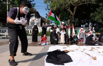 In Picture: Aksi Solidaritas Bela Palestina di Temanggung